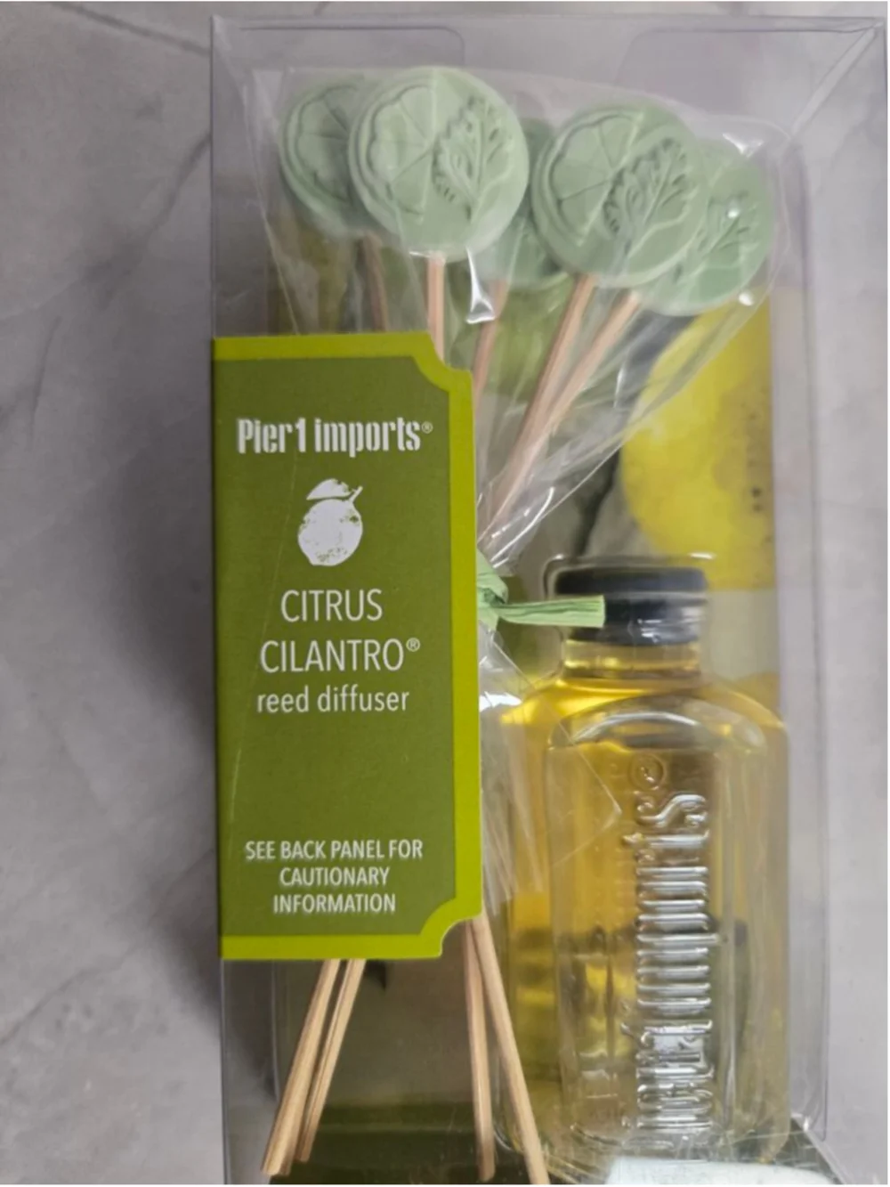 New Pier 1 Imports Citrus Cilantro Reed Diffuser Set - Discontinued Scent
